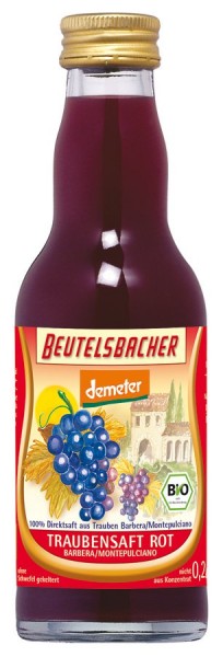 Traubensaft rot naturtrüber Direktsaft 0,2 l
