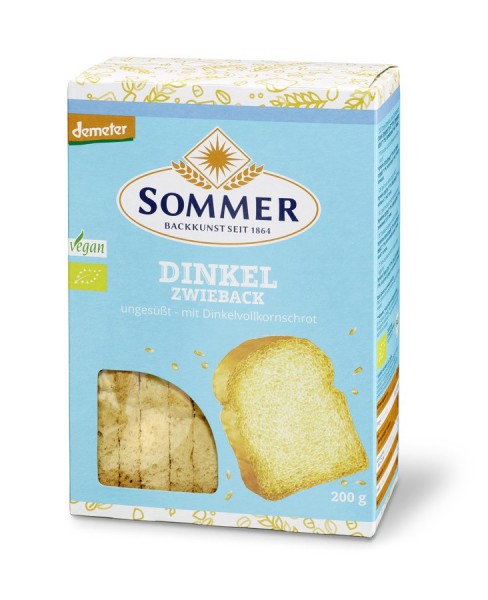 Demeter Dinkel-Zwieback, ungesüsst, vegan 200 g
