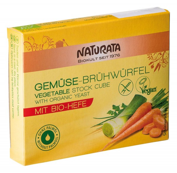 Gemüse-Brühwürfel mit Bio-Hefe, ohne Palmöl 6x12 g
