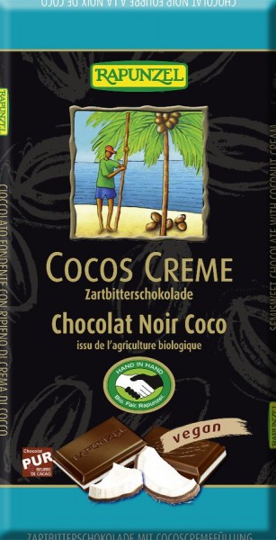 Cocos Creme Zartbitter Schokolade gefüllt HIH 100 g