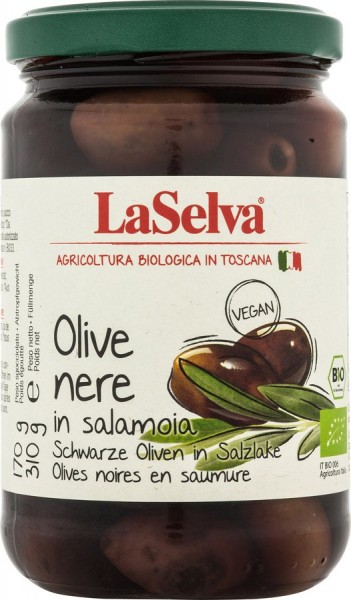 Schwarze Oliven in Salzlake 310 g