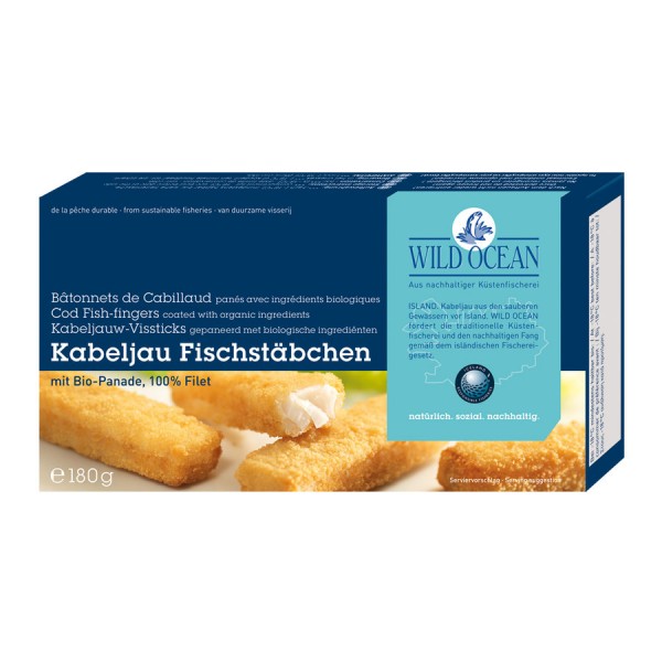 Kabeljau Fischstäbchen mit Bio-Panade 180 g
