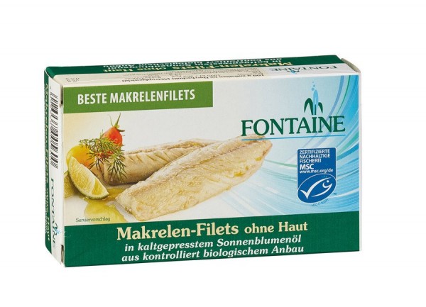 Makrelen-Filets o. Haut, o. Gräten i. Sonnenbl.öl 120 g