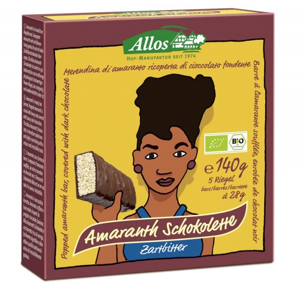 Allos Amaranth Schokolette-Zartbitter 5er Pack 140 g