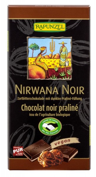 Nirwana Noir 55% mit dunkler Praliné-Füllung HIH 100 g