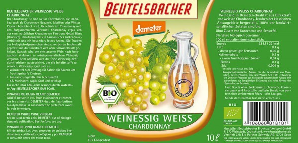 Weinessig weiss naturtrüb 10 l