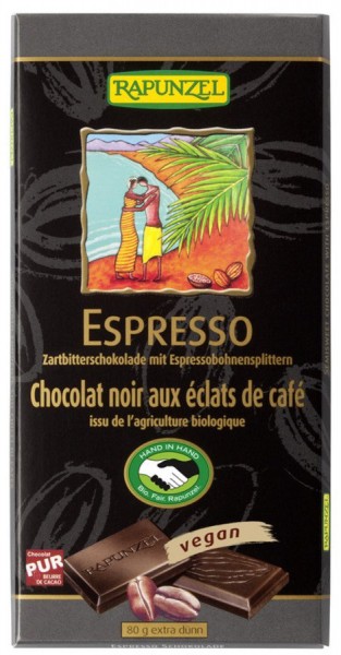 Zartbitter Schokolade mit Espresso-Splittern 51% 80 g
