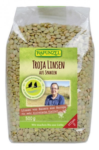 Troja Linsen (grün bis braun) aus Spanien 500 g