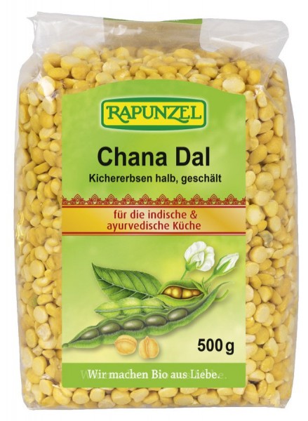Chana Dal, Kichererbsen halb, geschält 500 g