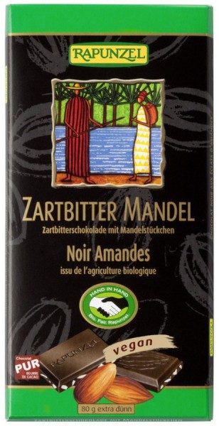 Zartbitter Schokolade mit Mandelstückchen 55% HI 80 g