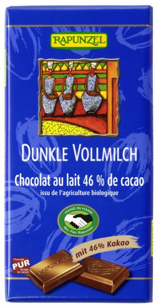 Vollmilch Schokolade Dunkel 46% HIH 100 g