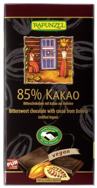 Bitterschokolade 85% Kakao HIH 80 g