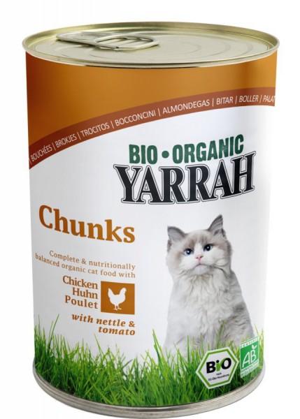 Bio Katzen Bröckchen Huhn mit Brennnessel&amp;Tomate 405 g