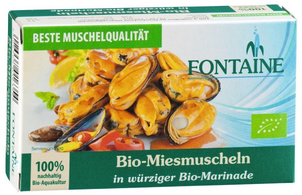 Bio-Miesmuscheln in würziger Bio-Marinade 120 g