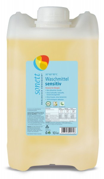 Waschmittel sensitiv 30° - 60°- 95° C 10 l